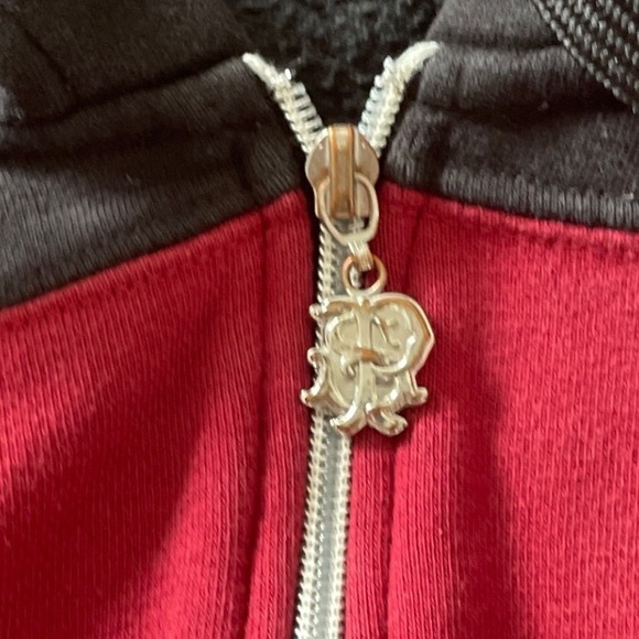 Southpole Mens XL Full Zip Hoodie Striped Black Red Green Fleece Streetwear Y2K - Picture 6 of 11